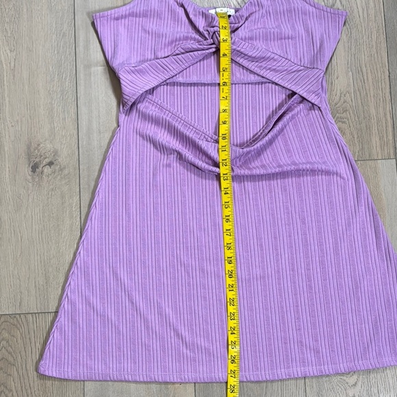 Topshop Purple Ribbed Dress with Knot Detail - Picture 7 of 11